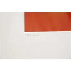 Gillian Ross Kelsey (British 1935-2025): 'Red Glow', acrylic glaze on paper signed and titled in pencil 23cm x 72cm