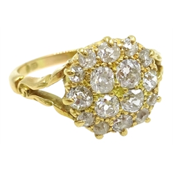  18ct gold pave set diamond ring, stamped 750  