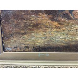 Paul Henry Schouten (Belgian 1860-1922): Chickens in a Barn, oil on canvas laid on panel signed 25cm x 34cm