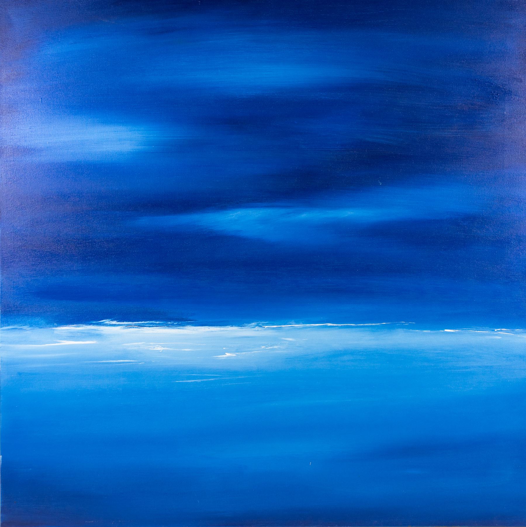 Abstract School (20th Century): 'Razor Fish Beach', oil on canvas, indistinctly signed and titled verso 102cm x 102cm (unframed)