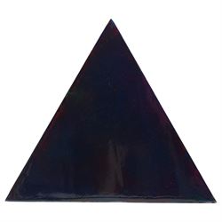 Gillian Ross Kelsey (British 1935-2025): 'Triangles' in Blues, set of three acrylic glazes on canvas laid on to board unsigned all 44cm x 51cm (3)