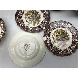 Royal Worcester Palissy Game Series pattern tea and dinner wares, to include two teapots, coffee pot, twelve cups and saucers in two sizes, four dinner plates etc (40) 
