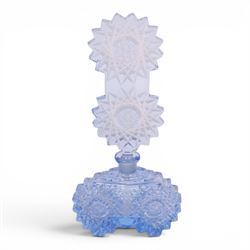 Victorian silver topped and blue overlaid cut glass scent bottle, together with Czechoslovakia blue glass scent bottle and glass jug with silver decoration