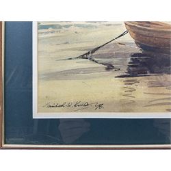 Michael W King (British 1928-): Moored Boats, watercolour signed and dated '78, 29cm x 45cm 