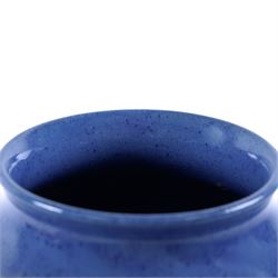 Moorcroft baluster vase, powder blue speckled ground, impressed factory mark beneath, H36cm