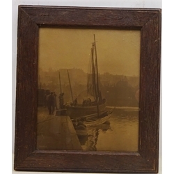  Frank Meadow Sutcliffe (British 1853-1941): Whitby Harbour, original photograph, initialled and numbered 458 in the plate 29cm x 24cm  