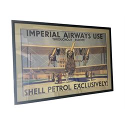 'Imperial Airways Use Shell Petrol Exclusively', reproduction poster, framed