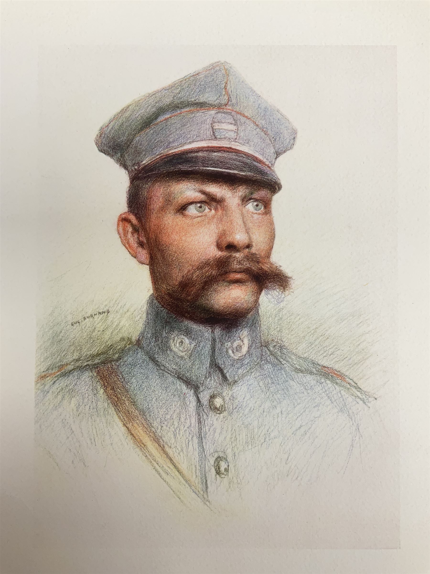 After Eugene Burnand, pair of colour prints of head and shoulder studies of Allies of the Great War depicting Canadian and Polish soldiers, image size 22 x 17cm; unframed (2)