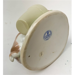 A Lladro figurine, 'Barrow of Fun' Model 5460, H20.5cm, together two further Lladro figurines, 'Litter of Fun' Model 5364, and 'It wasn't me' Model 7672. 