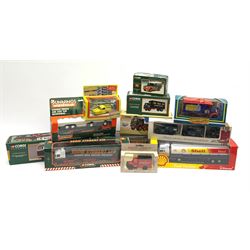 Six Corgi Classics Eddie Stobart vehicles - 07402, 23101, 25102, 59503, 59504 & 97940; and six other die-cast promotional models by Corgi, Lledo etc; all models mint in predominantly mint boxes (12)