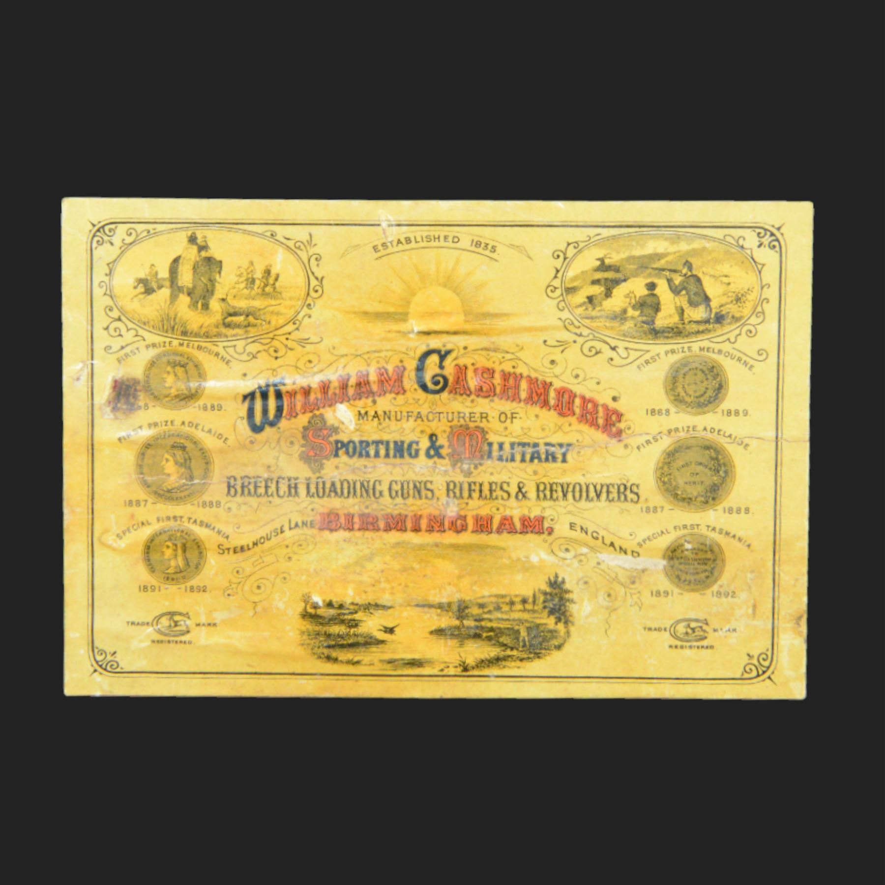 William Cashmore 12 bore, double trigger, boxlock ejector side by side double barrel shotgun with 71cm (28