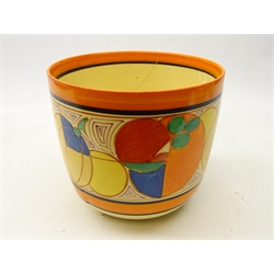  Clarice Cliff Wilkinson Limited Fantasque jardiniere in the 'Melon' pattern H19cm AF  