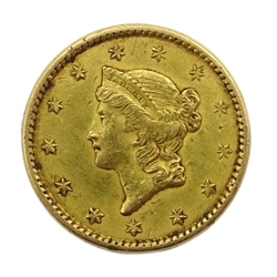  1851 gold 1 dollar coin  