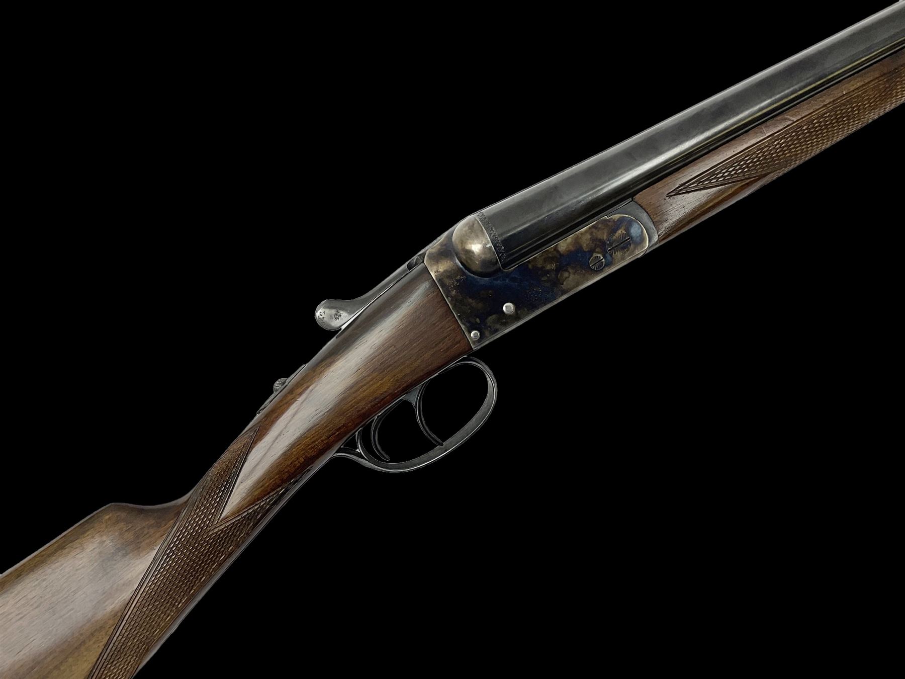 Spanish Ugartechea 20-bore double barrel side-by-side boxlock non-ejector sporting gun, retailed by Parker Hale Birmingham, with 67.5cm barrels, walnut stock with chequered grip and fore-end No.171199 L112cm overall SHOTGUN LICENCE REQUIRED
