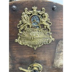 Victorian Kent’s oak and wrought metal framed knife cleaner 