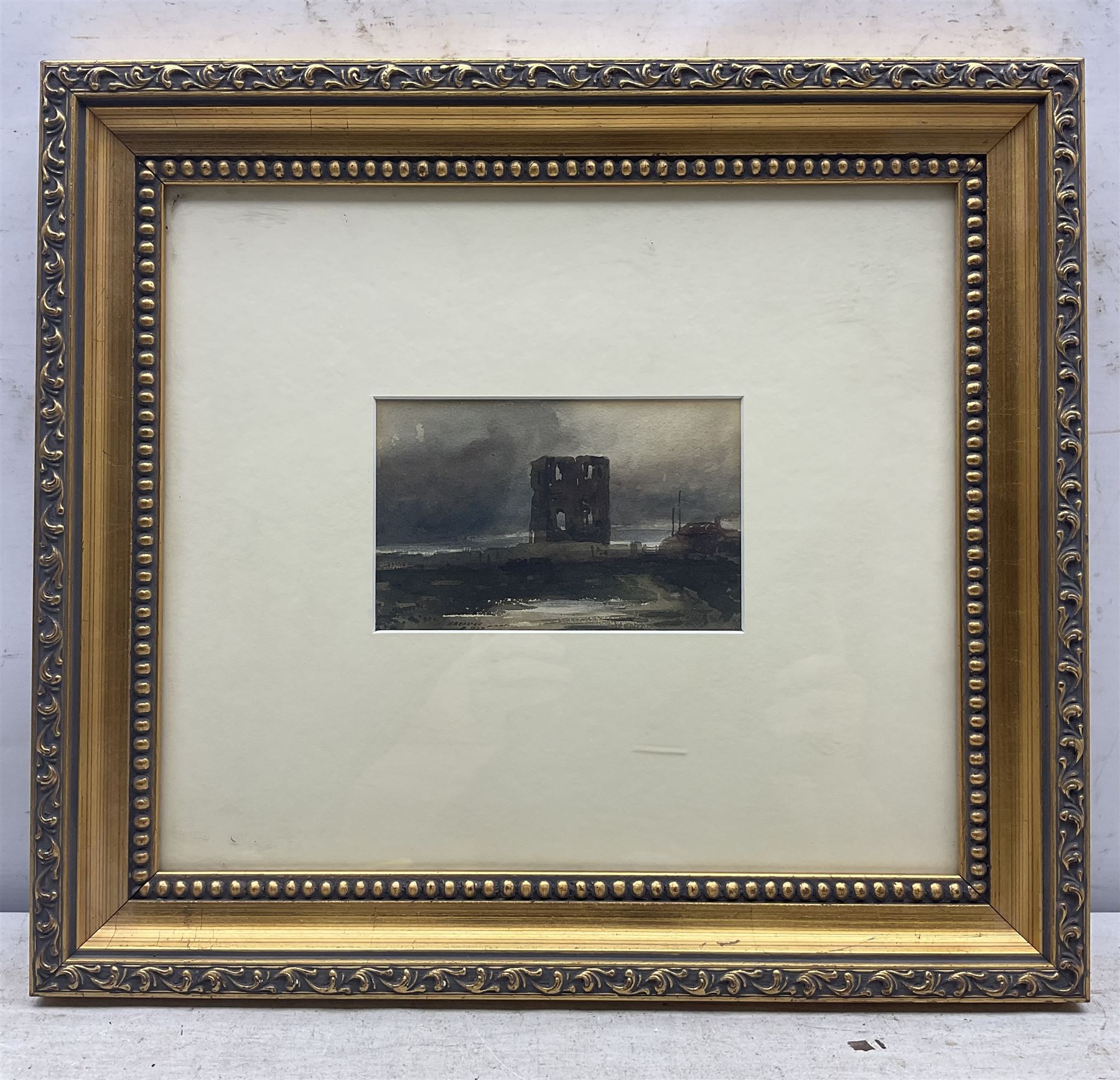 Henry Barlow Carter (British 1803-1867): Castle Ruin, watercolour signed and dated 1837, 9.5cm x 15cm 