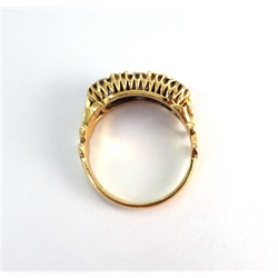  18ct gold tanzanite and diamond ring hallmarked  