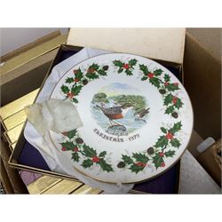 Collection of Wedgwood Jasperware, to include candy box with lid, miniature vase, trinket dishes, together with other collectables in six boxes 