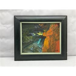 Gwilym John Blockley RI PPPS NEAC RWA (British 1921-2002): Abstract Landscape, mixed media signed 29cm x 38cm