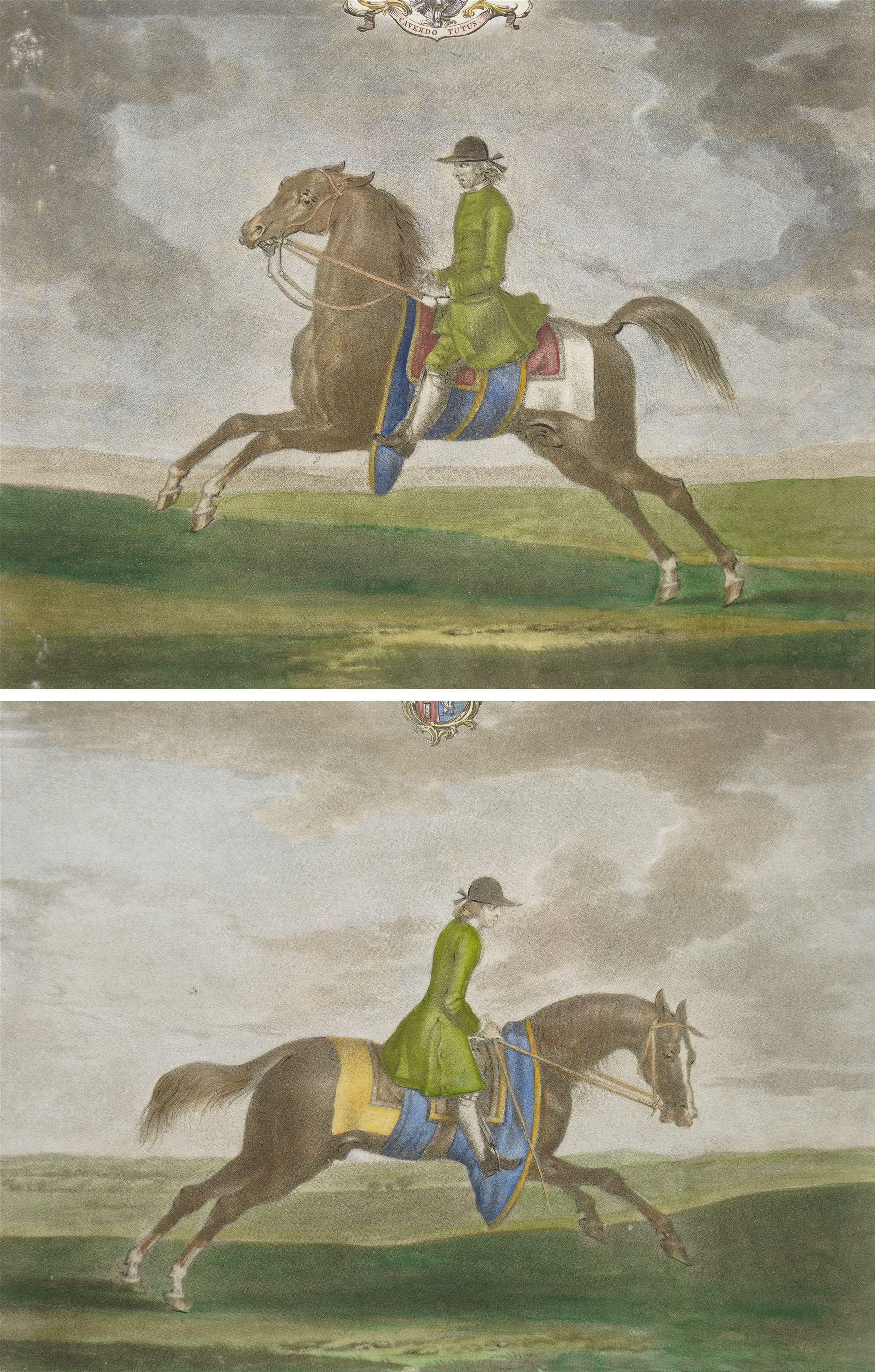 Richard Houston (British 1721-1775) after James Seymour (British 1702-1752): 'Portraiture of the Famous Horse Old Partner' and 'Childers the Fleetest Horse that Ever run and Newmarket', pair horse portraits from 'Celebrated Racehorses' 31cm x 35cm (2)