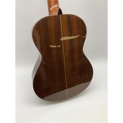 Alhambra Muro De Alcoy Spanish acoustic guitar No.47045807 with mahogany back and sides and spruce top L101cm, in carrying case with Seiko metronome and Chromatic Tuner