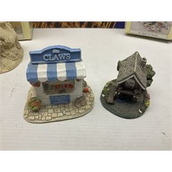 Twenty three Lilliput Lanes, including Village School, Lace's Shoe Shop, Cockles & Muscles, Scotland the Brave etc, together with The Leonardo Collection Paint Box Poppets and Gullivers World magazines 