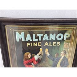 Nottingham Brewery 'Maltanop Fine Ales' Edwardian advertising chromolithograph, framed H85cm, L62cm