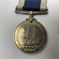 George V Naval Long Service and Good Conduct Medal awarded to K19570 J.L. Honeysett L. Sto. H.M.S. Royal Oak; and George V Territorial Force Efficiency Medal awarded to 312762 Ftr. S/Sjt. D. Newton R.G.A.; both with ribbons (2)