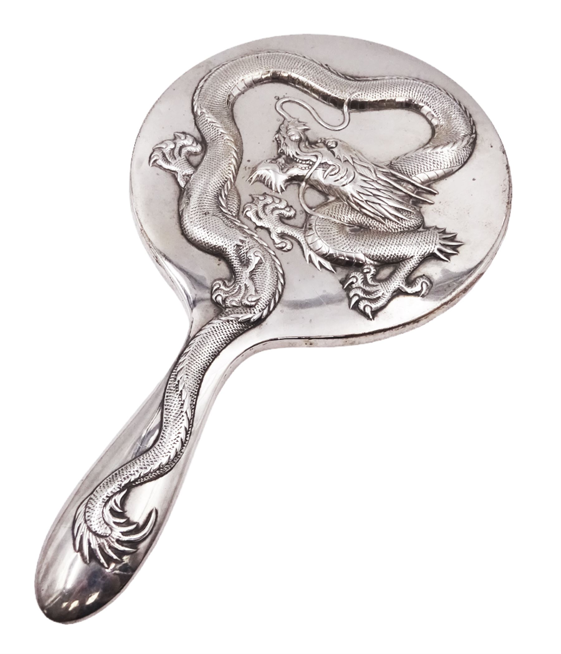 silver dressing table hand mirror Early/mid 20th century Chinese export silver dressing table hand mirror |  Silver
