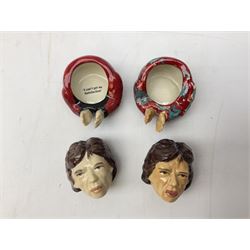 Fifteen Face Pots by Kevin Frances, all of music interest, to include the Beatles; Paul 'Kookoocachu', 'Love Is All You Need', 'Octopus's garden', 'While My Guitar Gently Weeps', 'All You Need Is Love' and 'Everybody's talking and no one says a word', Elton John; I'm still standing, Buddy Holly; 'That will be the day', David Bowie 'We can be heroes' , Mick Jagger prototype colour type etc, all boxed  