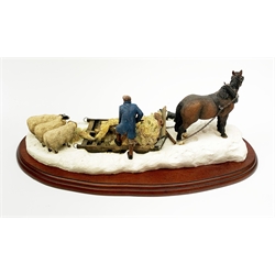 A Border Fine Arts figure group, The James Herriot Studio Collection, Emergency Rations, model no A2140 by Ray Ayres, on wooden base, figure L35cm, with box. 