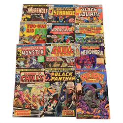 Collection of Bronze Age and later Marvel comic books, titles including  The Invincible Iron Man, The Champions, Captain Marvel, Captain America and The Falcon, War of the Worlds, Man Called Nova, Red Sonja, Skull the Slayer, The Living Mummy, The Frankenstein Monster, The Tomb of Dracula, The Human Torch, etc 