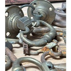 Collection of Georgian brass drop loop handles.  - COLLECTION BY APPOINTMENT FROM: The White House, Thirsk Road, Easingwold, York, YO61 3NF - CALL 01723 507111 TO ARRANGE