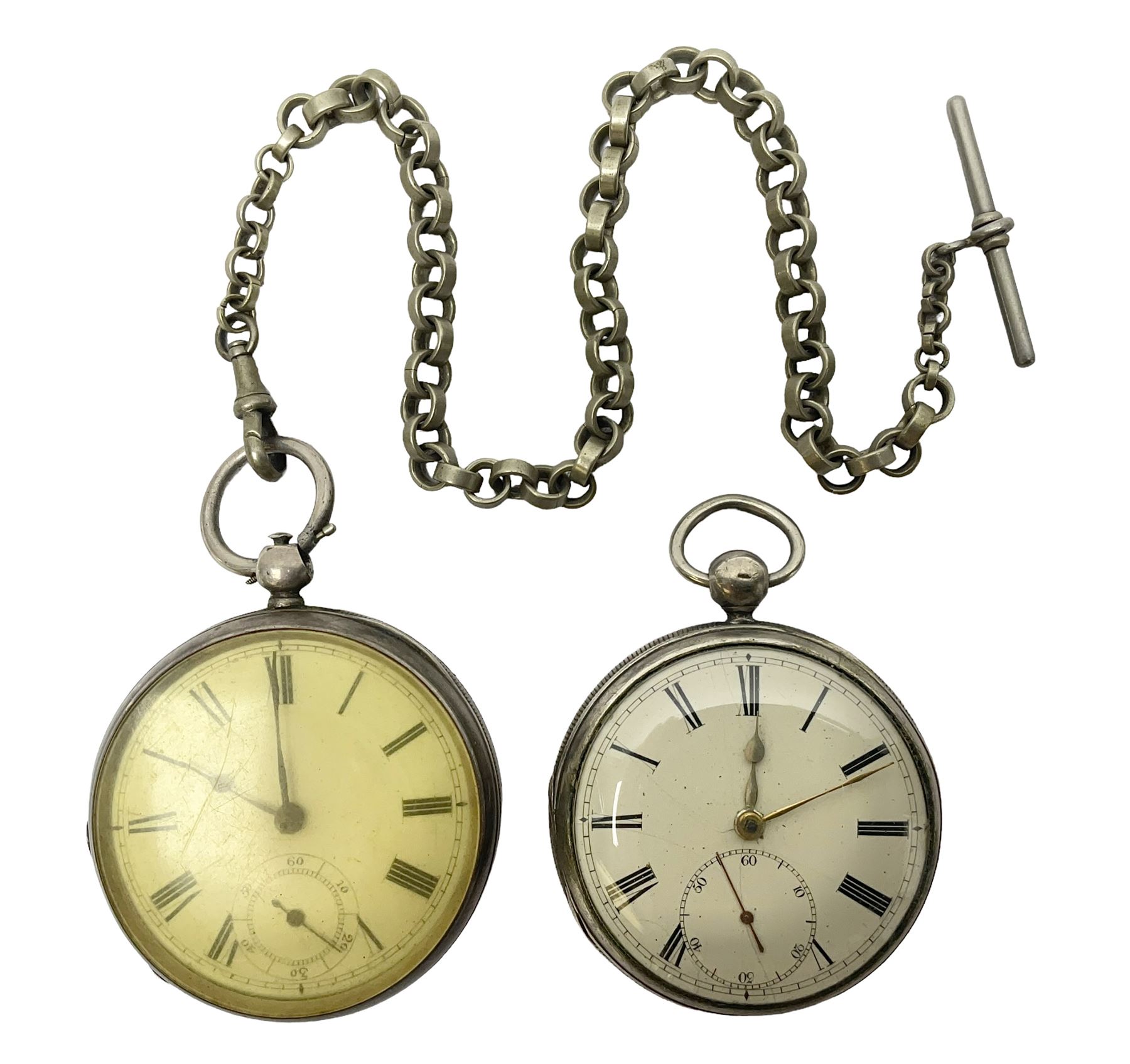 Two silver cased keywind pocket watches, hallmarked