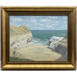 Walter Goodin (British 1907-1992): Little Thornwick Bay Flamborough, oil on board signed 39cm x 49cm