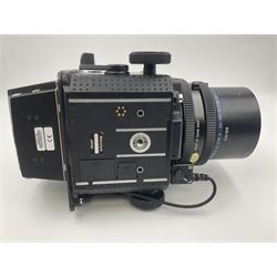 Mamiya RZ67 professional camera body, serial no 120282, with 'Mamiya-Sekor Z f=50mm 1:4.5 W' lens, serial no 18057 and RZ67 AE Prism Finder serial no 106809