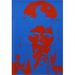 Pete (Peter) Marsh (British 1945-): David Bowie, acrylic on board unsigned 39cm x 27cm 