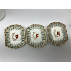 White Star Line, six pieces of porcelain by Stonier & Co. Liverpool, comprising four tea cups, three saucers, jug and three pin trays, registered design no. 117214/324028, printed mark beneath 