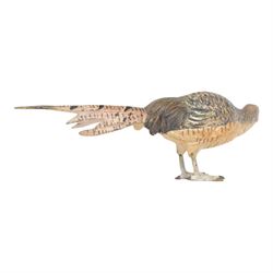 After Franz Bergman, 20th Century cold painted bronze figure of a pheasant, L15cm, H5cm