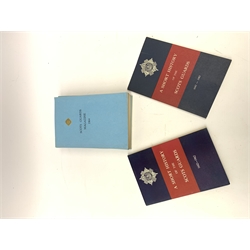 Scots Guards - ten copies of The Scots Guard Magazine, complete run 1964-73; twenty-eight copies of Scots Guards/Third Guards Club Annual Report, complete run 1947-74; A Short History of the Scots Guards. Two volumes. 1642-1962 and 1642-82; Famous Regiments - The Scots Guards; and quantity of invitations to various annual dinners, Buckingham Palace garden parties etc