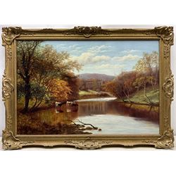 William Mellor (British 1851-1931): Bolton Abbey, oil on canvas signed 59cm x 90cm