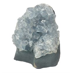 Celestine crystal geode cluster, with well-defined crystals of various sizes, H13cm 