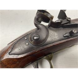 18th century flintlock coaching carbine, approximately 24-bore, maker Grice dated 1759, the 56cm(22