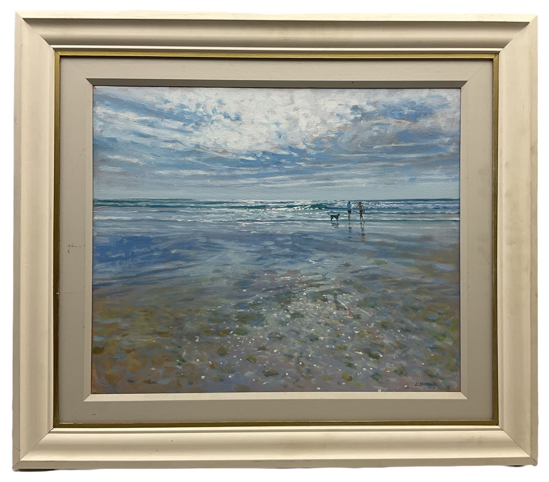 Laurence Dingley (British 1959-): 'Evening Light North Cornwall', oil on canvas signed 49cm x 60cm
