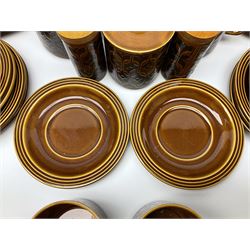 Hornsea Heirloom pattern coffee service for six, comprising of coffee pot, covered sucrier, milk jug, hot water jug, dessert plates, side plates, dinner plates, jug, salt and pepper shakers and serving platter 