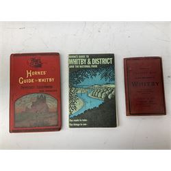 Quantity of books and postcards predominantly of Whitby interest including Hornes' Guide to Whitby 1890 and Hornes' Tourist map of Whitby, A Holiday Tour in and Around Whitby by H.S. Forman 1896 etc