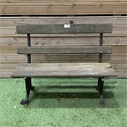 Early 20th century cast iron and wood slatted, foldable garden bench - THIS LOT IS TO BE COLLECTED BY APPOINTMENT FROM DUGGLEBY STORAGE, GREAT HILL, EASTFIELD, SCARBOROUGH, YO11 3TX