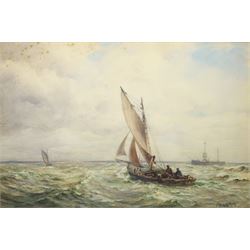 John Ernest Aitken (Scottish 1881-1957): 'Passing the Solway Lightship', watercolour signe...