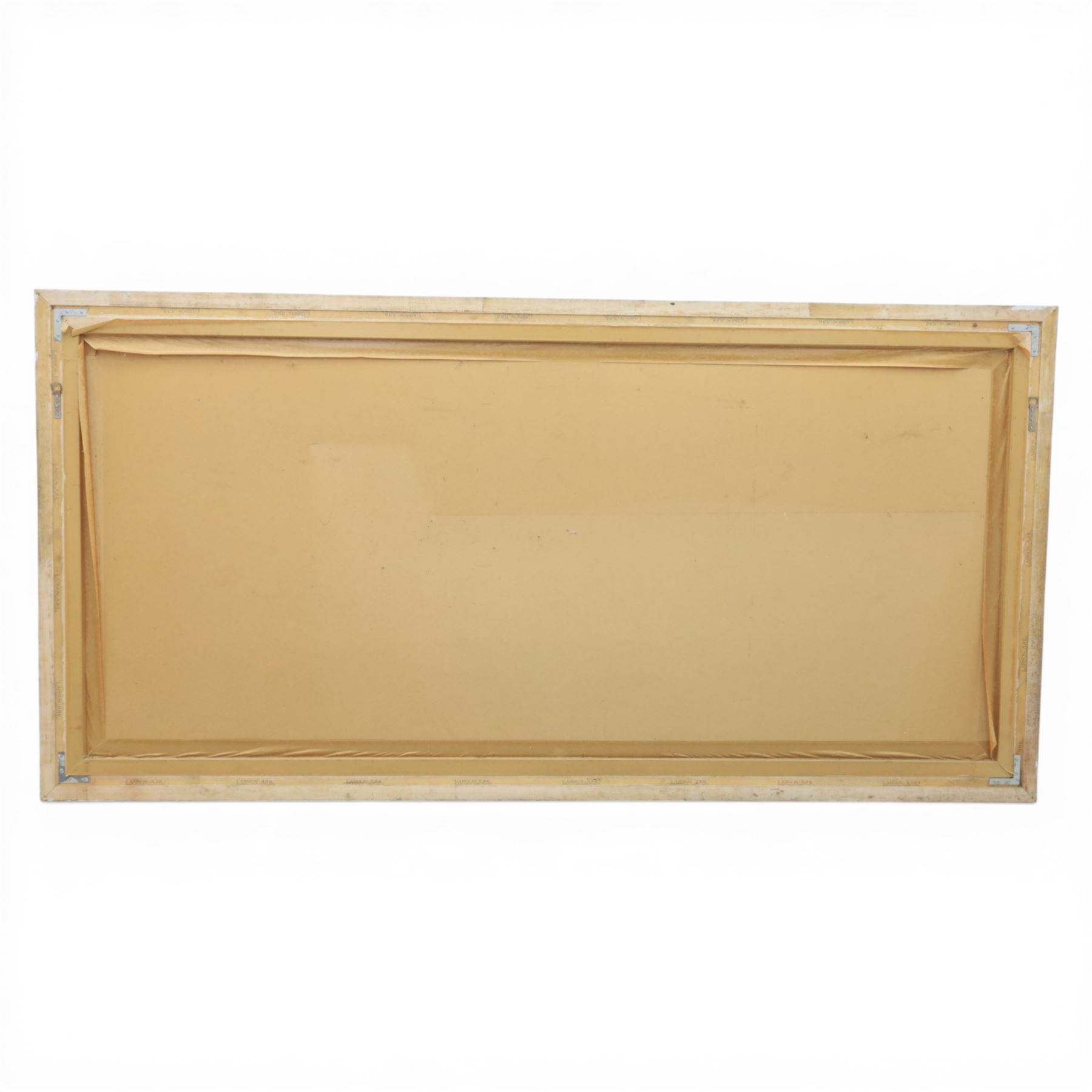 Large rectangular wall mirror with painted frame, foliate designed frame with a rustic white painted finish