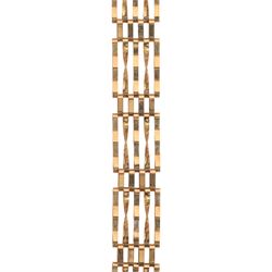 9ct gold five bar gate bracelet, with heart clasp, hallmarked